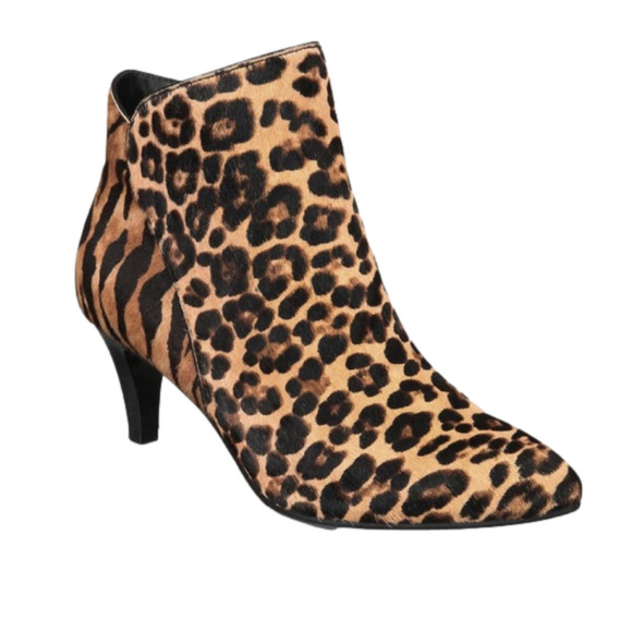 New! Alfani Harpper Booties Pointed Toe Ankle Boots Leopard Various Sizes - Picture 1 of 9